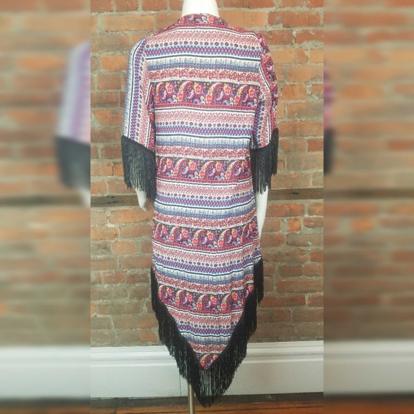 Love Tease Women's Kimono Top Multicolor Black - Picture 4 of 7